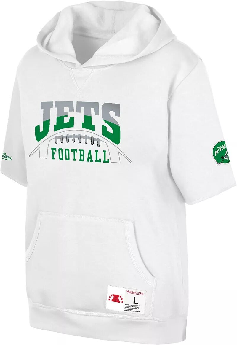 

Белый пуловер с капюшоном с надписью Mitchell & Ness Youth New York Jets