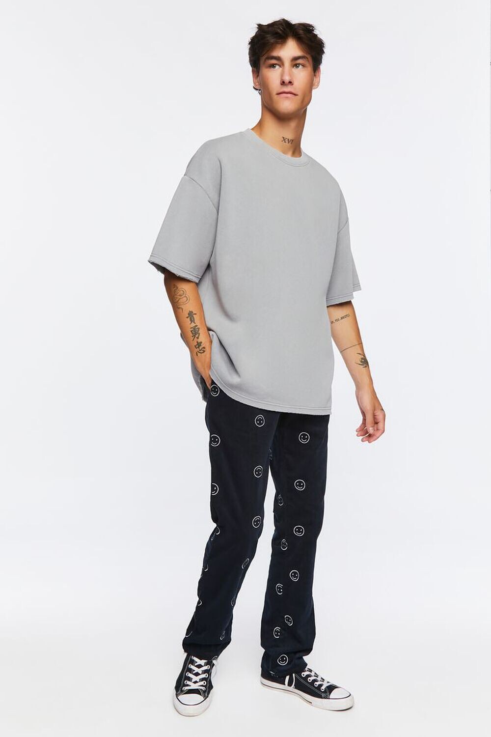 

Вельветовые брюки Happy Face с завязками Forever 21, нави