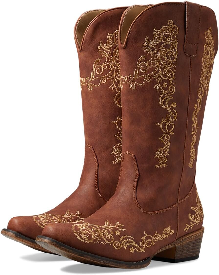 

Ковбойские сапоги Riley Scroll Roper, цвет Tan 1