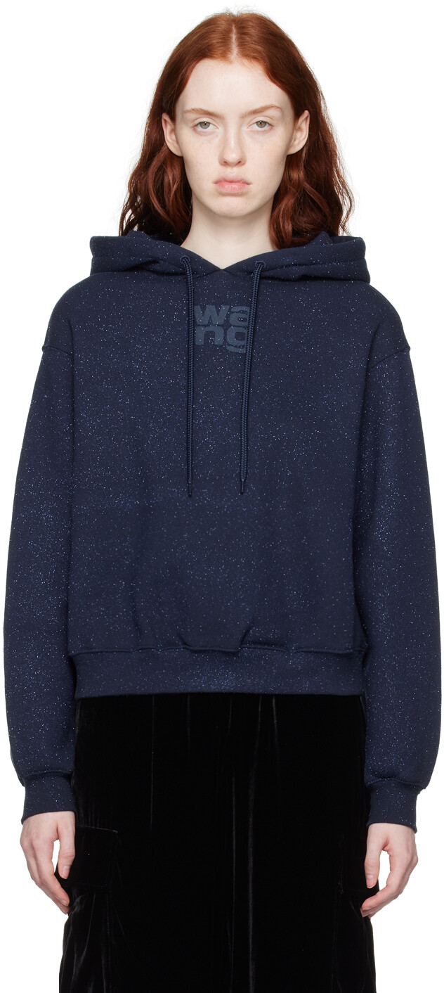 

alexanderwang.t Темно-синее худи с блестками, Синий