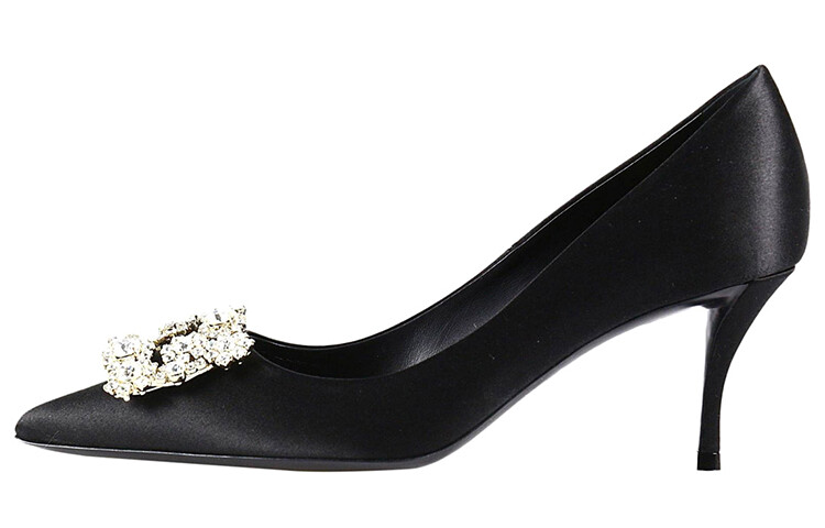 

Roger Vivier Wmns Цветочные туфли на высоком каблуке со стразами, черные женские