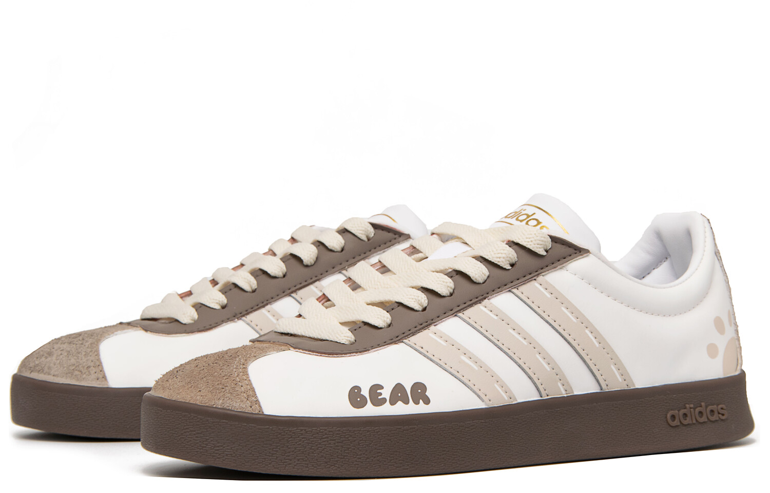 

Кроссовки adidas Vl Court Skateboarding Shoes Unisex Low-top Brown, цвет Off White
