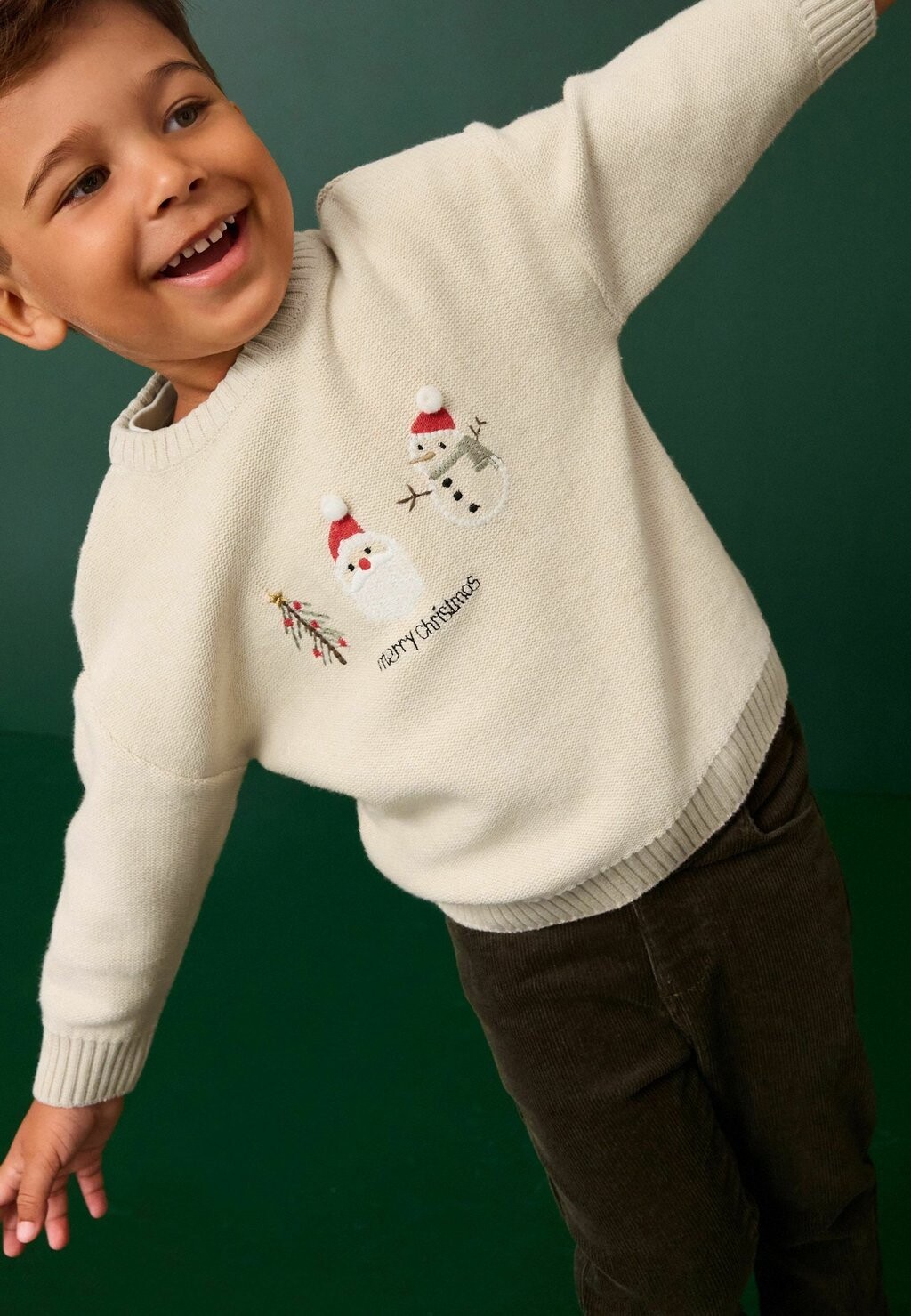 

Джемпер CHRISTMAS CREW NECK REGULAR FIT Next, бежевый