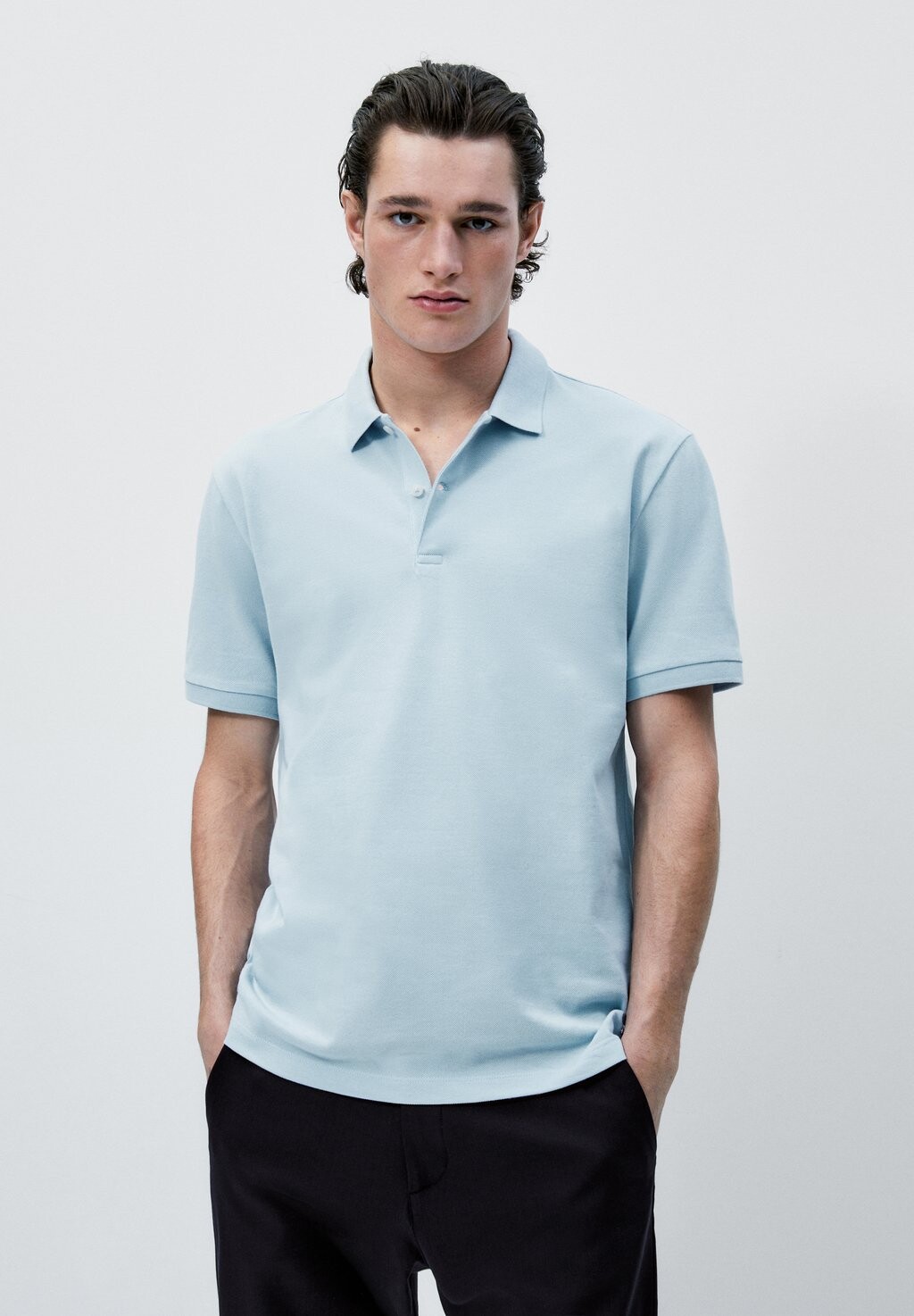 

Рубашка-поло Massimo Dutti, цвет blue/grey