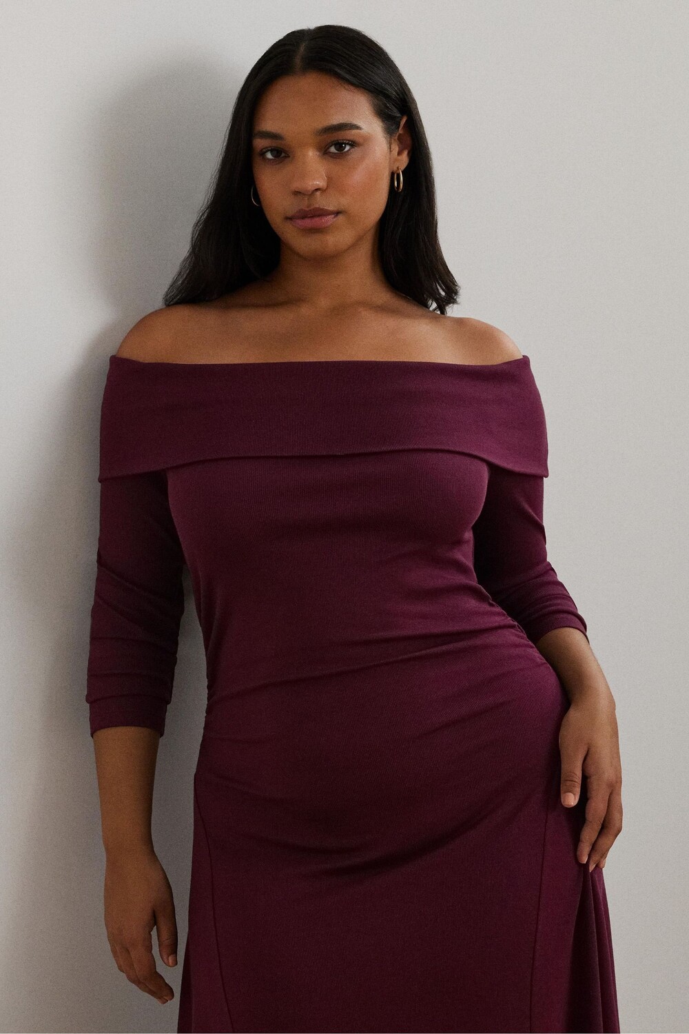 

Curve платье из джерси с открытыми плечами Lauren Ralph Lauren, красный