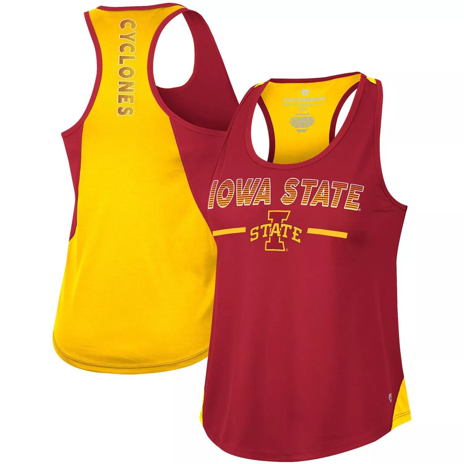 

Женская майка Colosseum Cardinal Iowa State Cyclones Sachs 2-Hit с круглым вырезом-борцовкой Colosseum