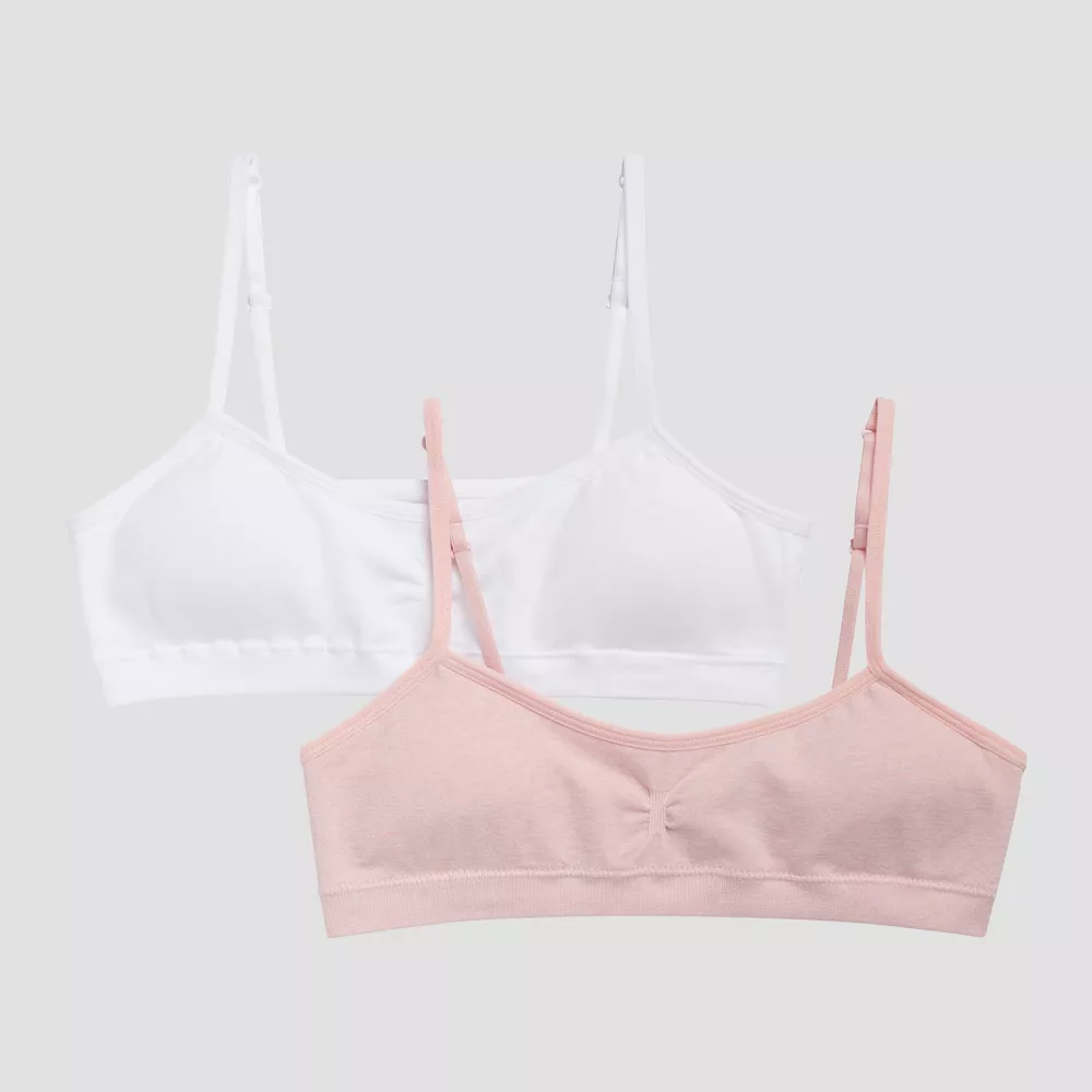 

Бюстгальтер Hanes Girls' 2pk Strappy, цвет Pink/White