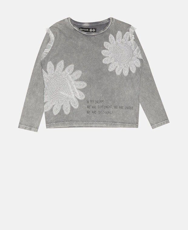 

Топ с длинными рукавами Desigual, цвет Medium Grey