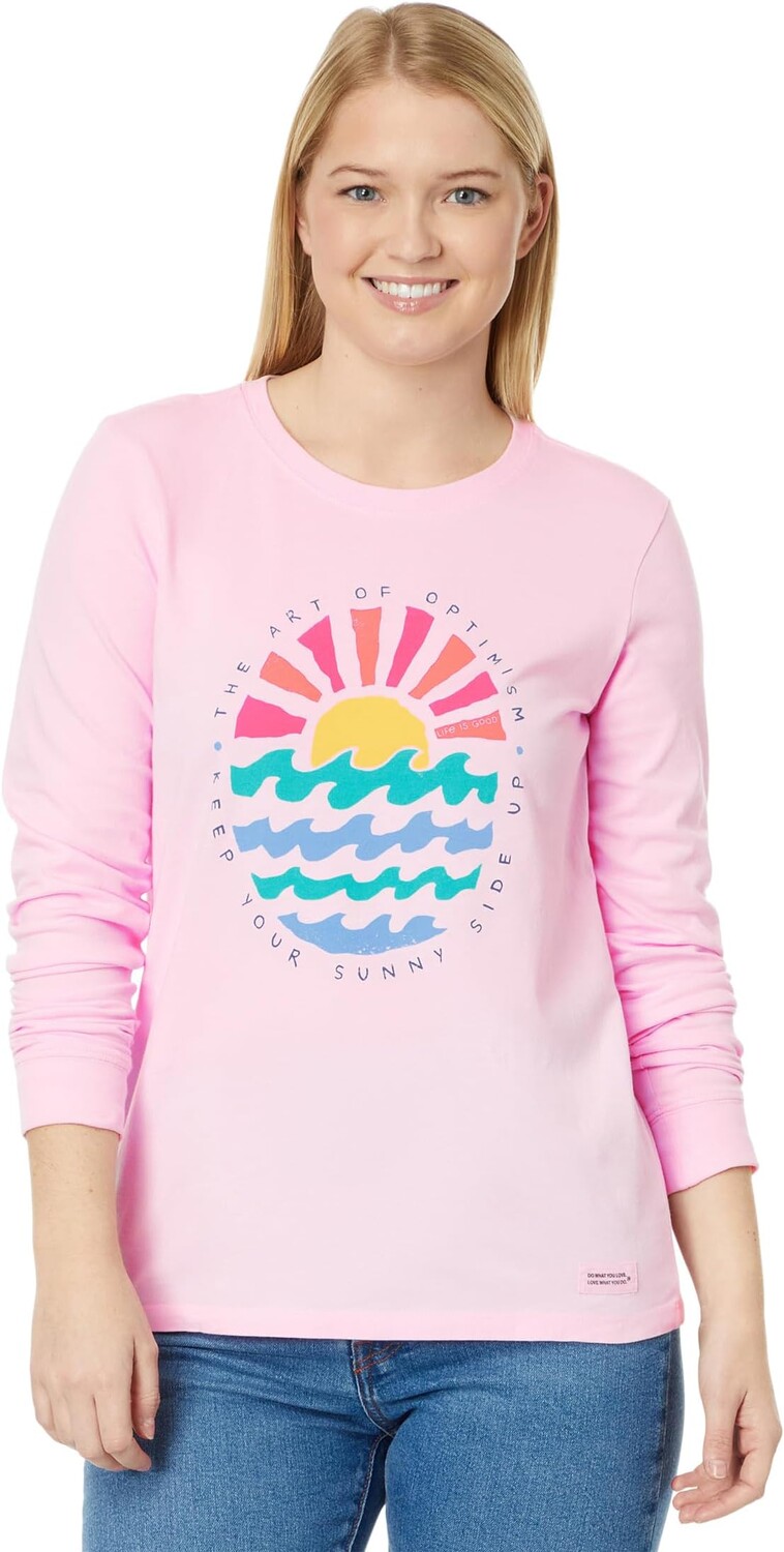 

Футболка Quirky Sun Ocean Sunny Side Up с длинными рукавами Crusher Life is Good, цвет Seashell Pink