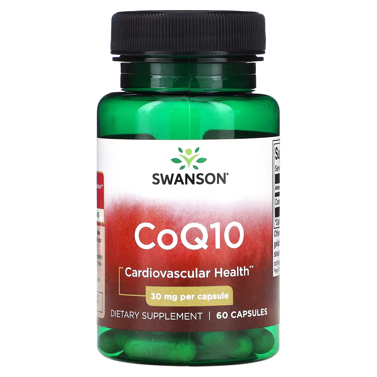 Пищевая добавка Swanson CoQ10 30 мг, 60 капсул пищевая добавка swanson зеленый чай 500 мг 30 капсул