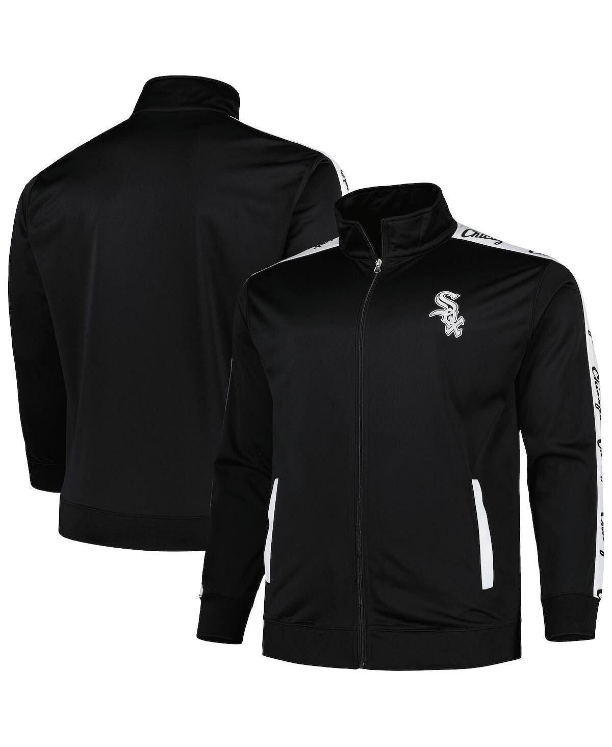 

Мужская черная спортивная куртка из трикотажа Chicago White Sox с молнией во всю длину Profile, Черный
