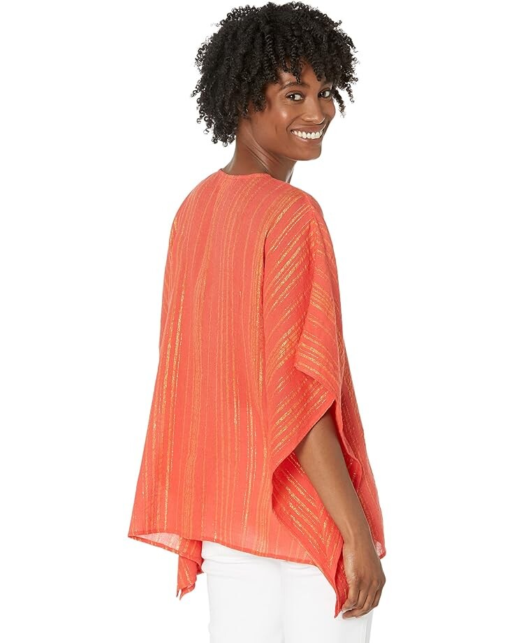 

Топ Michael Kors Petite Metallic Crepe Ring Top, цвет Sangria