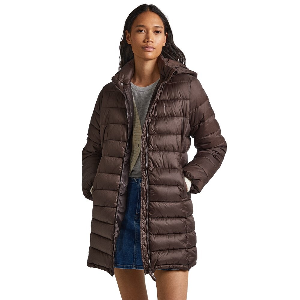 

Куртка Pepe Jeans Maddie Long Puffer, коричневый
