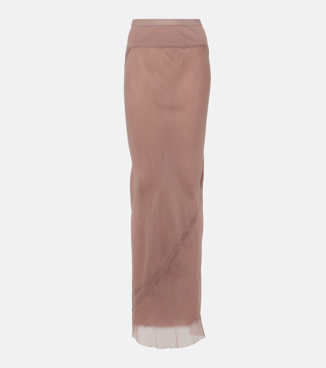 Шелковая юбка макси Rick Owens, розовый