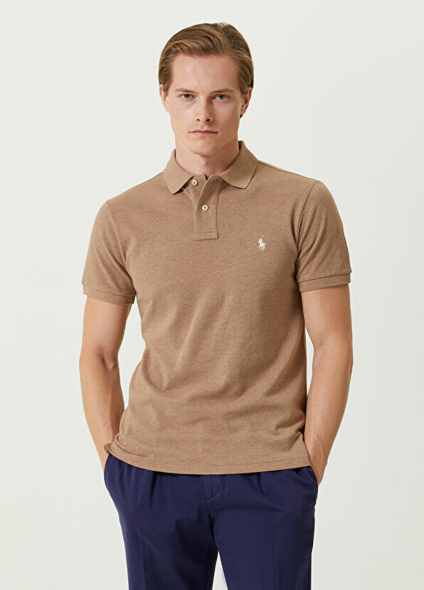 

Светло-коричневая футболка с воротником-поло Polo Ralph Lauren, Коричневый