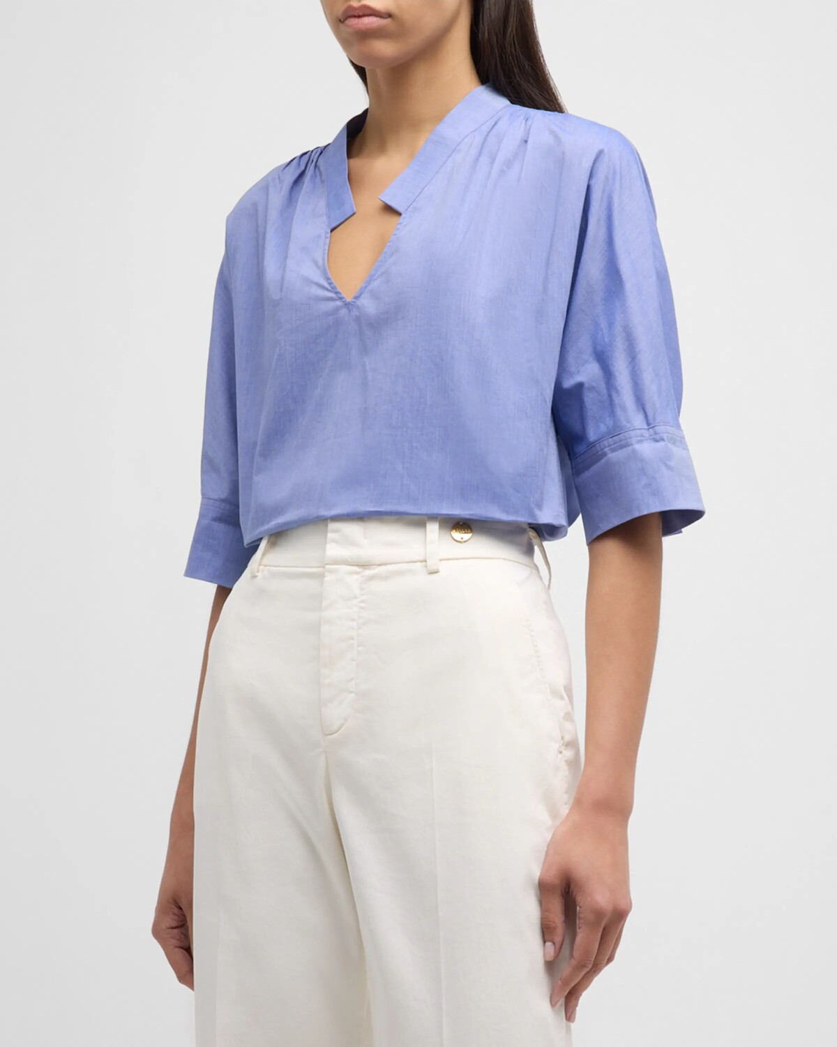 

Хлопковая блузка Andie со складками CALLAS Milano, цвет Chambray