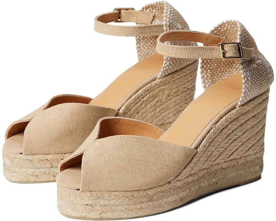 

Туфли CASTANER Bianca 80 mm Wedge Espadrille, песочный