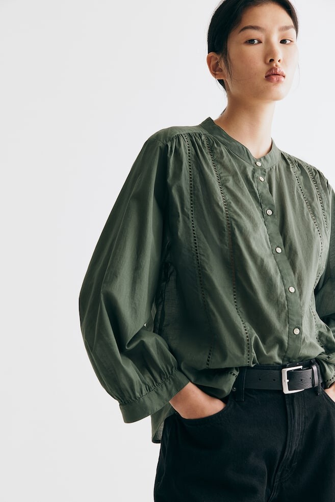 

Блузка с полым краем H&M, зеленый