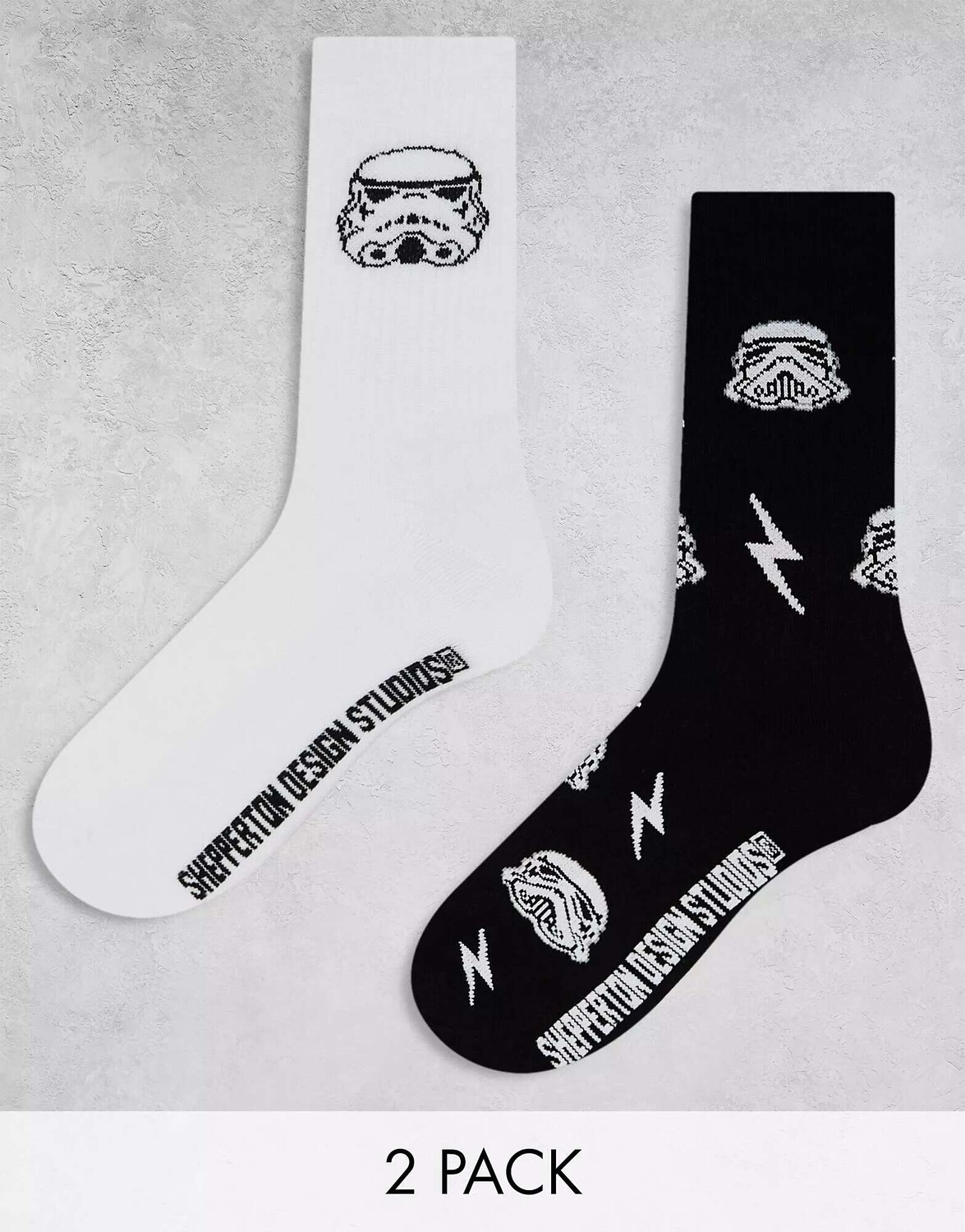 

2 пары черных и белых носков ASOS Stormtrooper