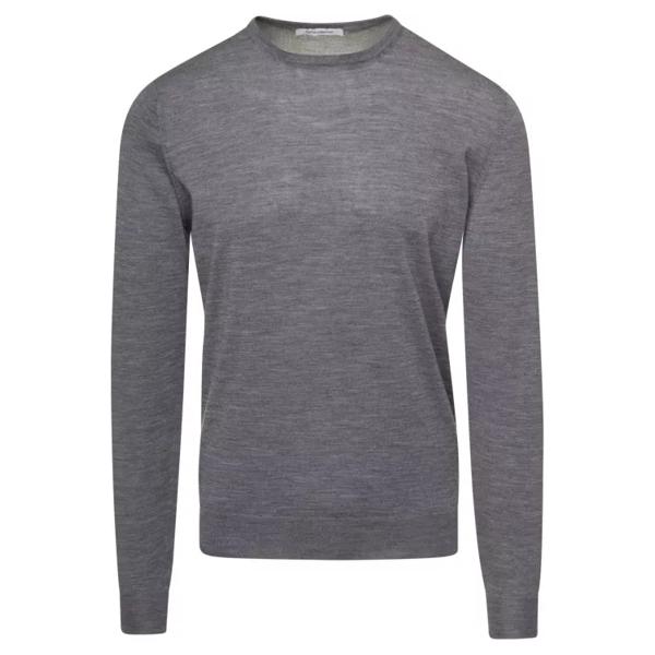 Свитер crewneck sweater with long sleeves in cashmer Gaudenzi, серый