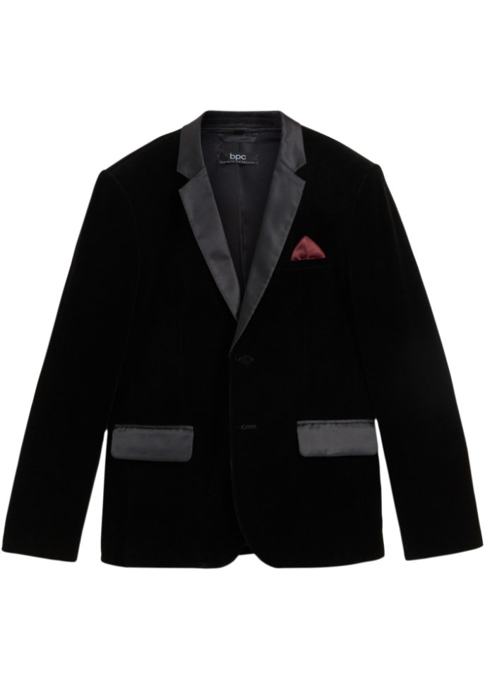 Бархатный пиджак для мальчика Bpc Bonprix Collection, черный