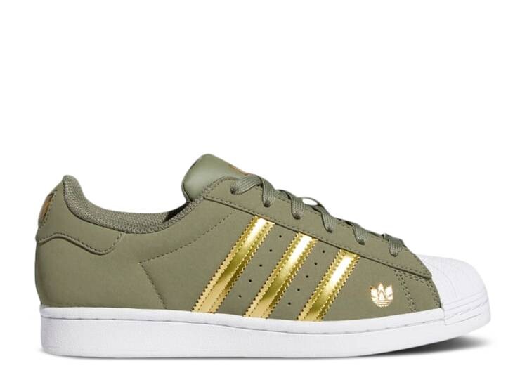 

Кроссовки Adidas WMNS SUPERSTAR 'GREEN GOLD METALLIC', зеленый