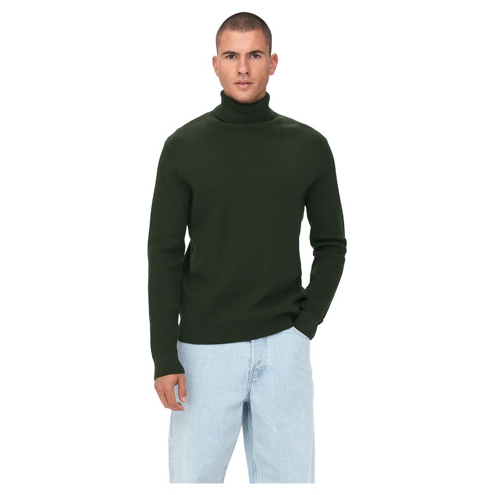 

Свитер Only & Sons Phil Roll Neck, зеленый