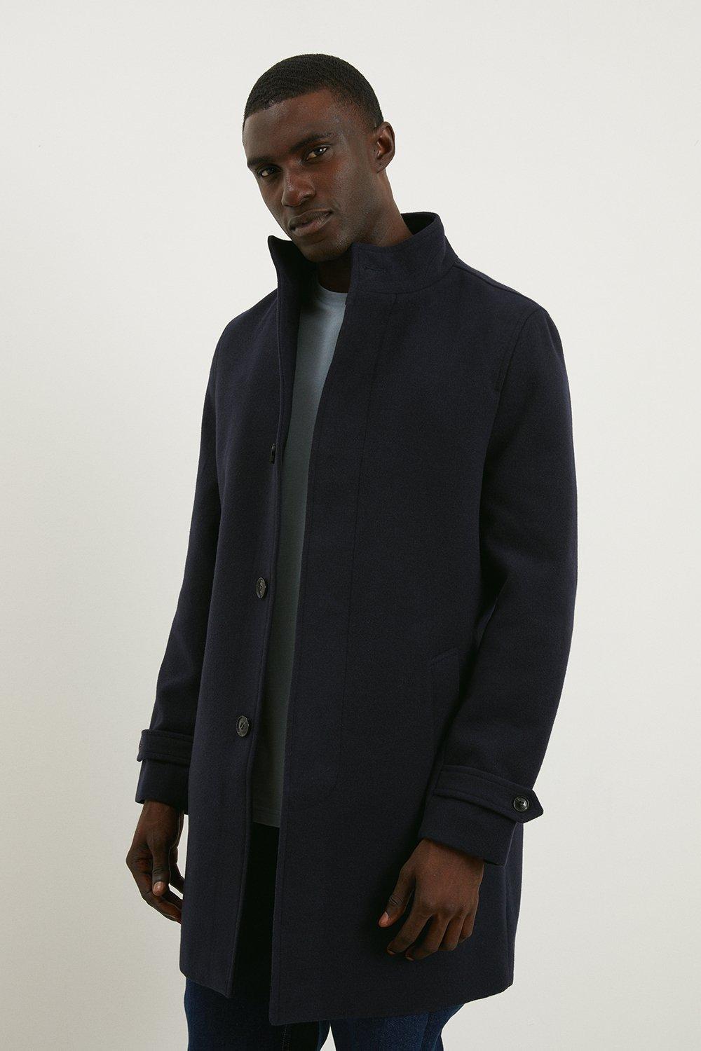 Фирменное пальто с воротником-воронкой Burton, темно-синий цена и фото