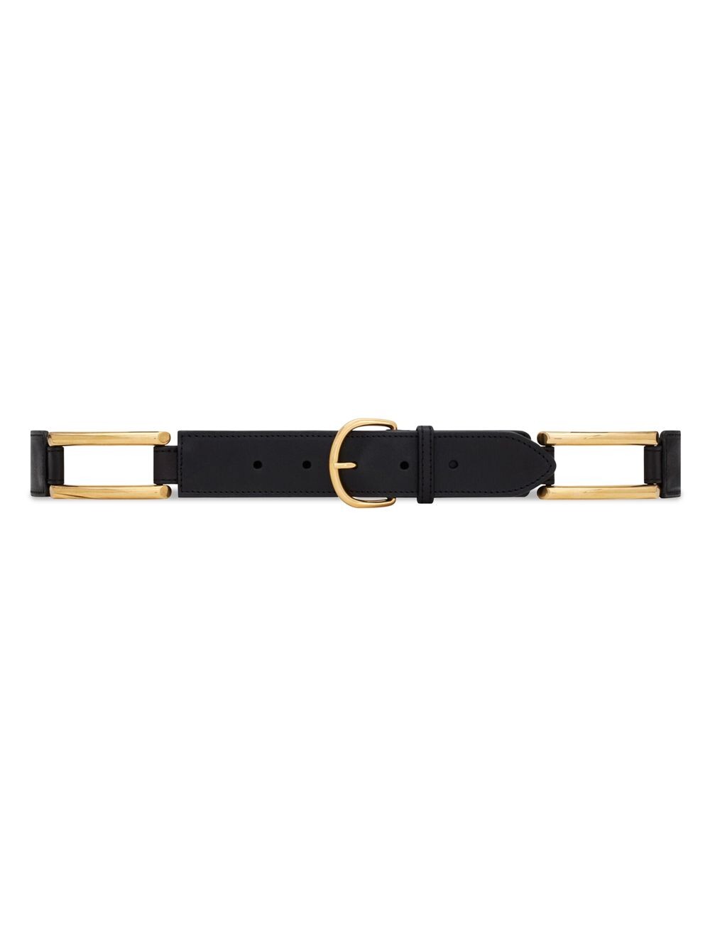 

Ремень с пряжкой Lune из зерненой кожи Saint Laurent, неро