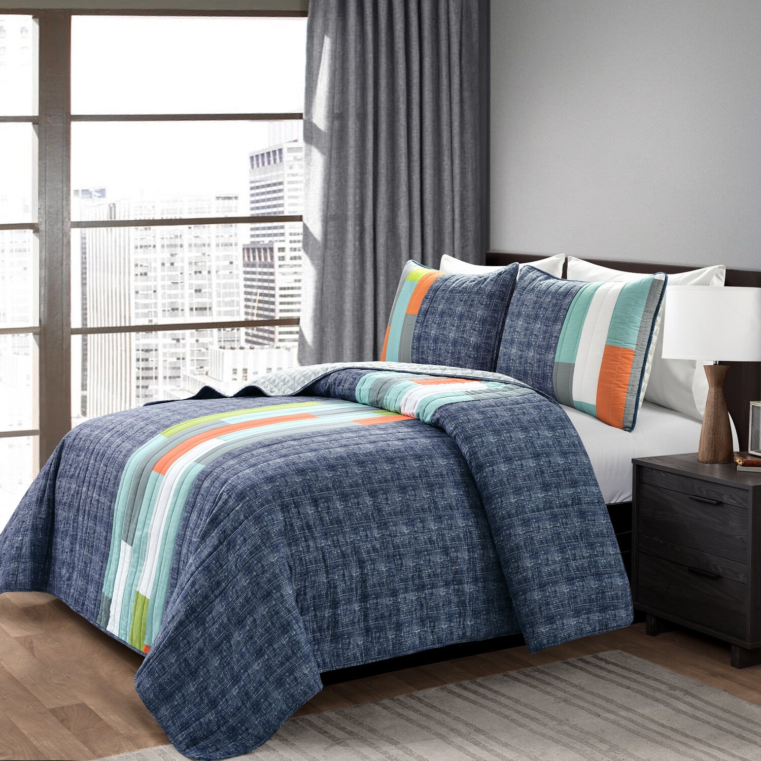 

Комплект одеял в полоску Shelly Lush Decor, цвет Navy