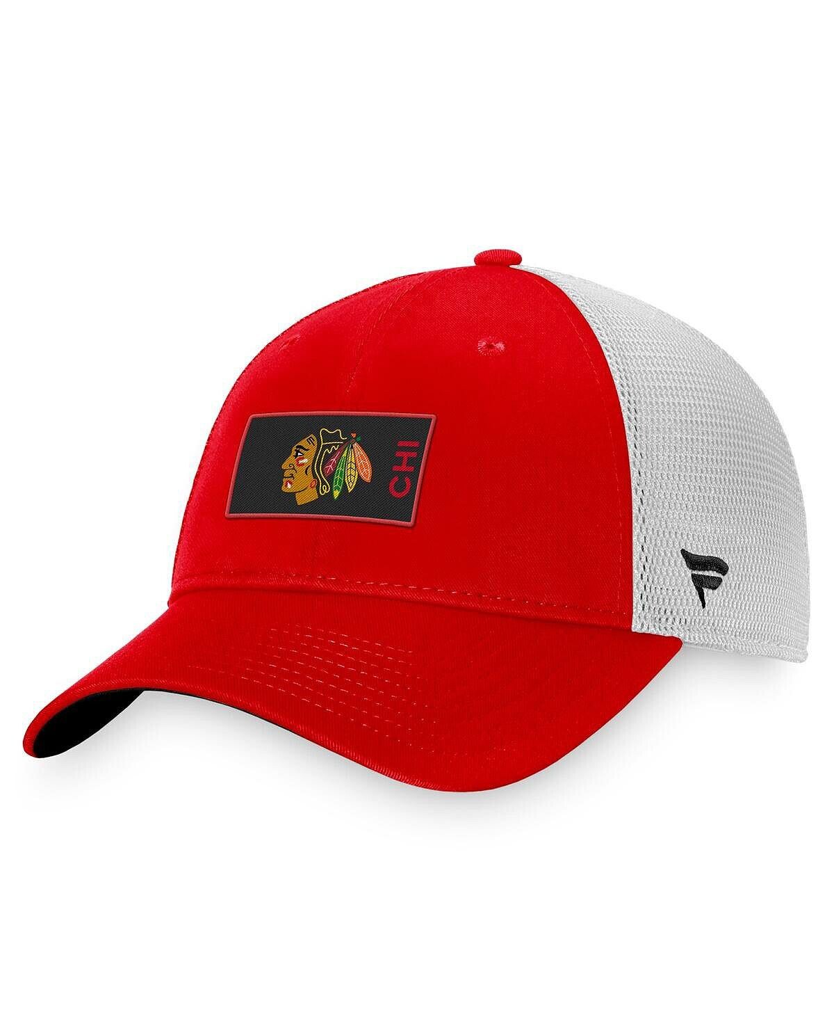 мужская красная фирменная регулируемая кепка chicago blackhawks original six fanatics Мужская красная фирменная кепка Chicago Blackhawks Authentic Pro Rink Trucker Snapback Fanatics