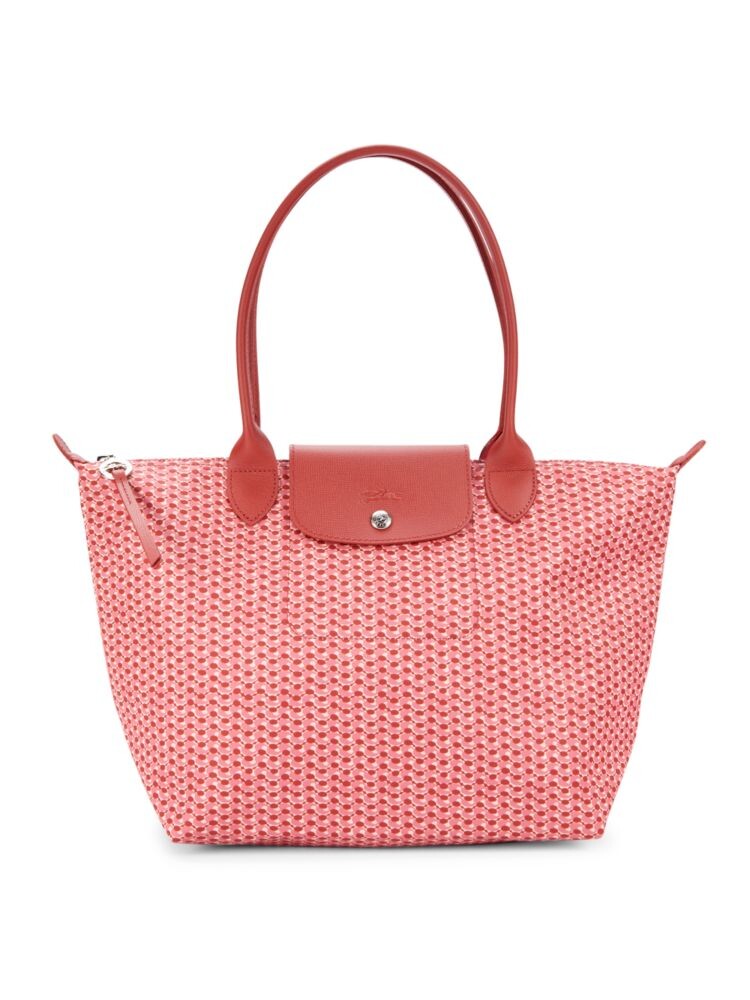 

Сумка-тоут с кожаной отделкой и принтом Longchamp, цвет Antique Pink