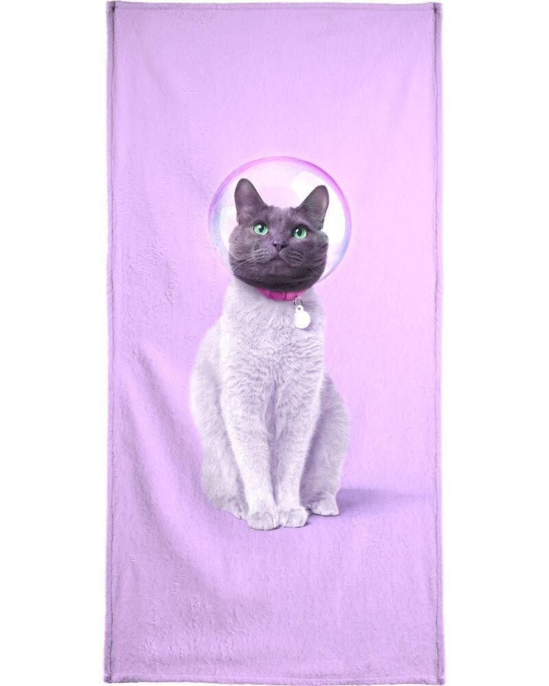 

Полотенце для ванной Juniqe Space Cat, фиолетовый