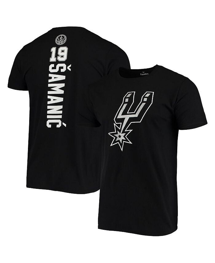

Мужская черная футболка с логотипом и именем плеймейкера Luka Samanic San Antonio Spurs Fanatics, черный