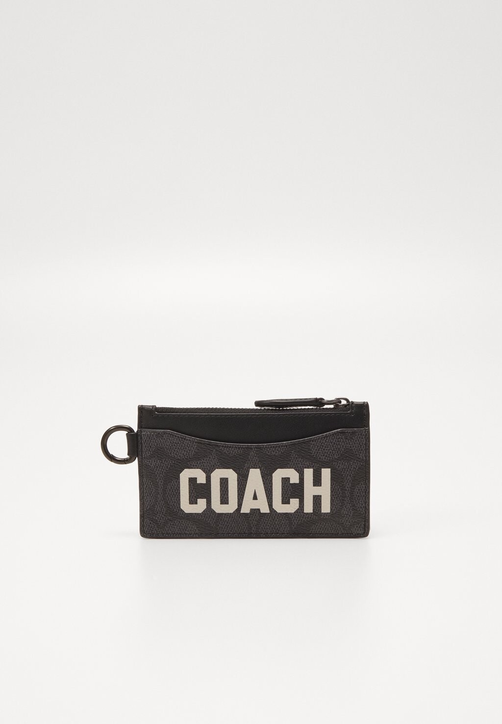 цена Кошелек ZIP CARD CASE IN SIGNATURE WITH GRAPHIC UNISEX Coach, цвет dark grey