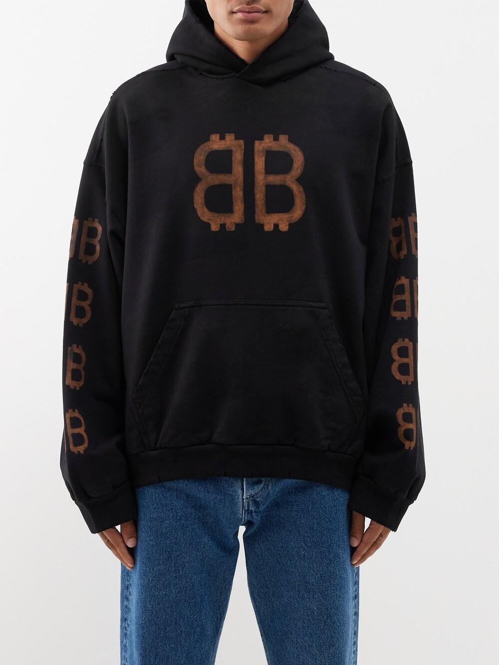 

Худи crypto из хлопкового джерси Balenciaga, черный