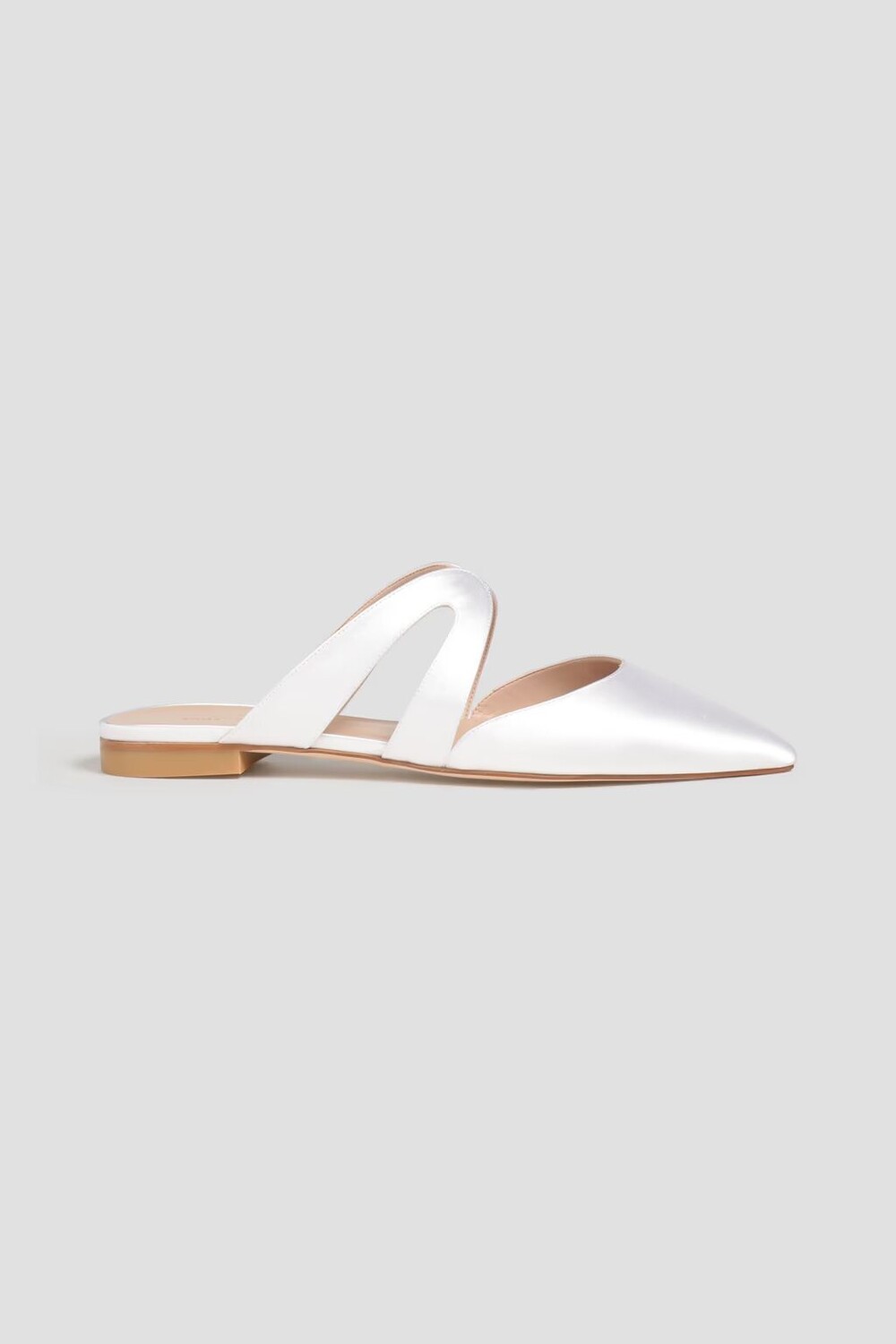 

Атласные тапочки Mariposa с вырезами Stuart Weitzman, белый