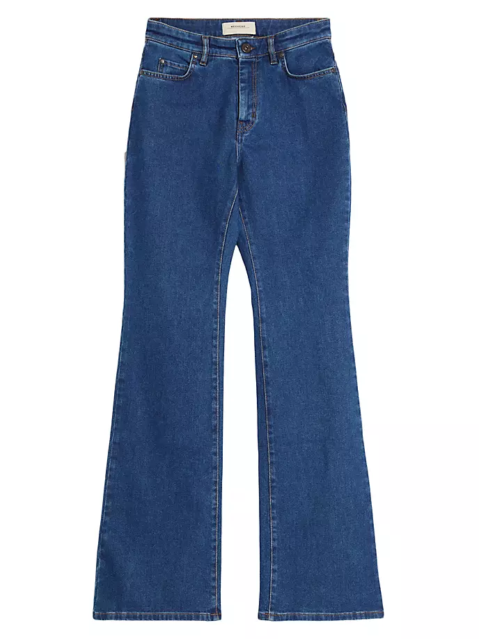 

Мешковатые расклешенные джинсы Weekend Max Mara, темно-синий