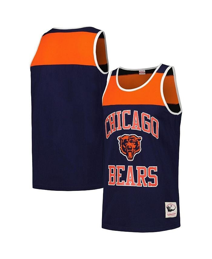 

Мужская темно-синяя и оранжевая майка Chicago Bears Heritage с цветными блоками Mitchell & Ness, синий