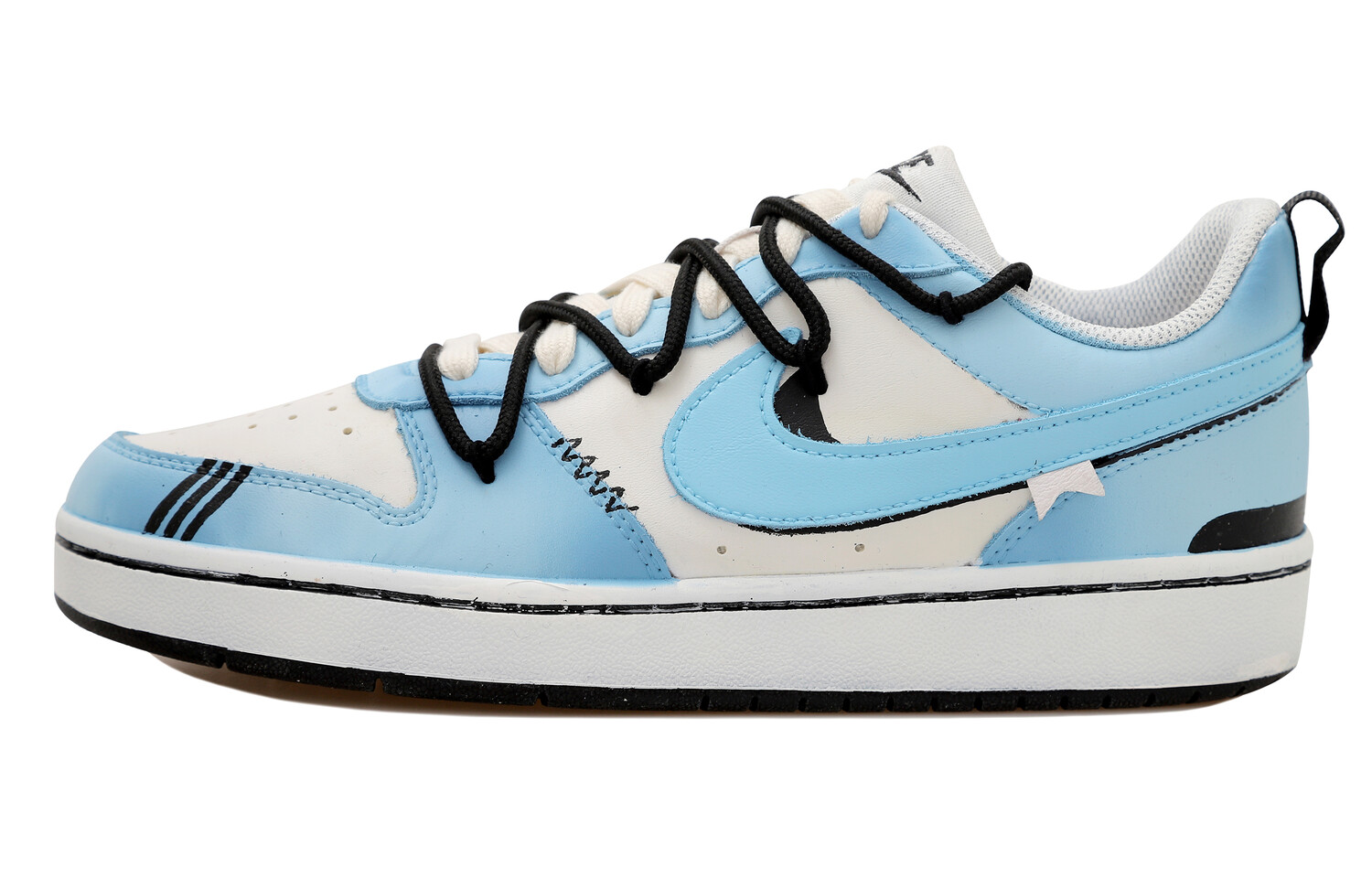 

Кроссовки для скейтбординга Court Borough женские, низкие, белые/синие/черные Nike