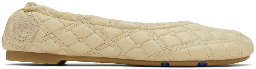 

Бежевые кожаные балетки Sadler Burberry