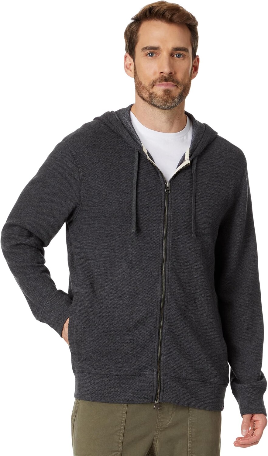 

Толстовка на молнии с вафельным узором Surf Faherty, цвет Ash Heather