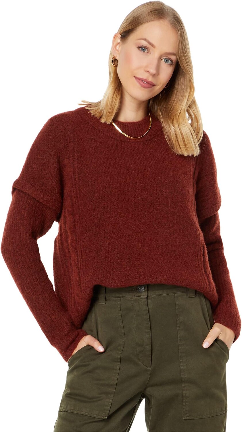 

Свитер Kiawah Cable Crew Madewell, цвет Heather Auburn
