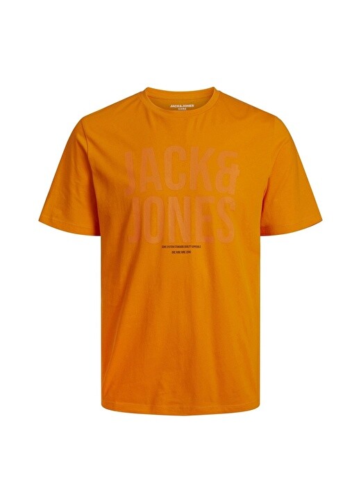 

Оранжевая мужская футболка с круглым вырезом с принтом Jack & Jones, Оранжевый