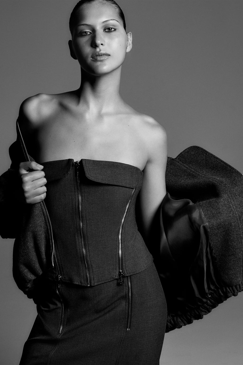 

Топ-бюстье Zw Collection ZARA, серый