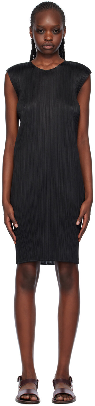 

Черное мини-платье Basics Pleats Please Issey Miyake, Черный, Черное мини-платье Basics Pleats Please Issey Miyake