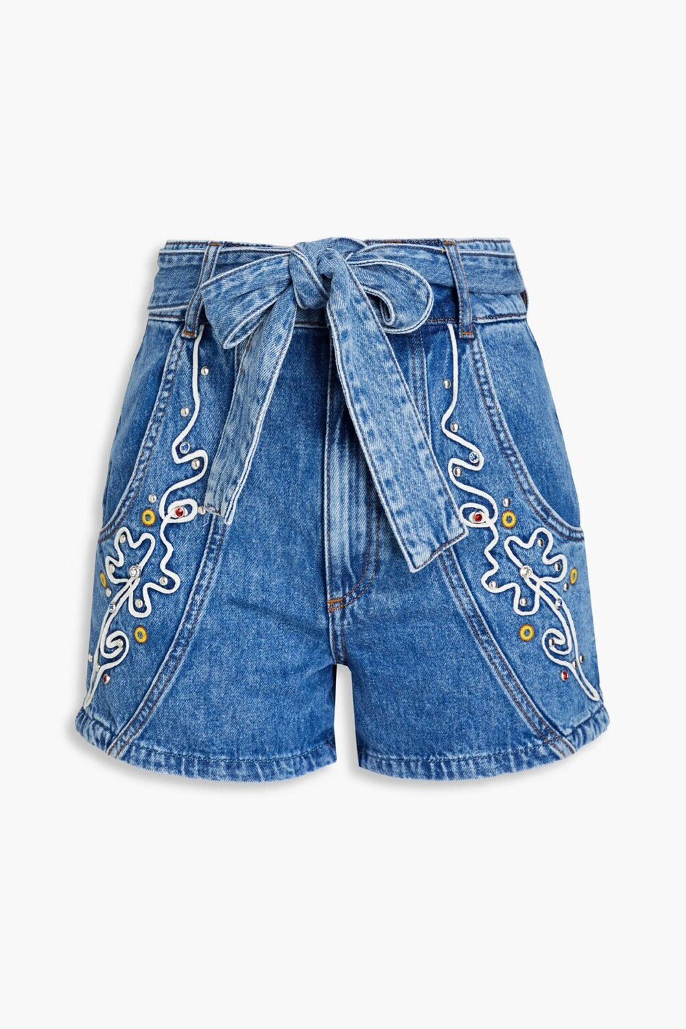 

Джинсовые шорты Ellio с декором Claudie Pierlot, средний деним
