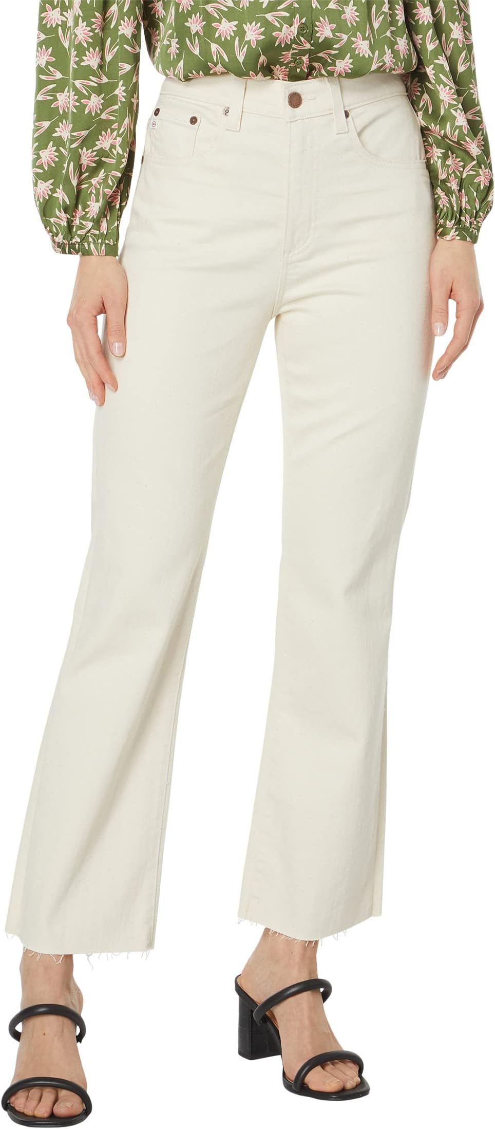 цена Джинсы Saige Wide Leg Crop High-Rise Fit in Modern White AG Jeans, цвет Modern White