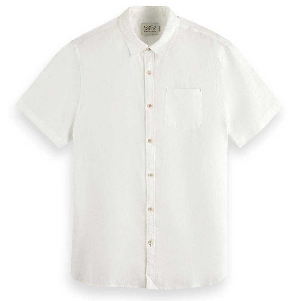 

Рубашка с коротким рукавом Scotch & Soda Short Sleeve Linen Shirt, белый