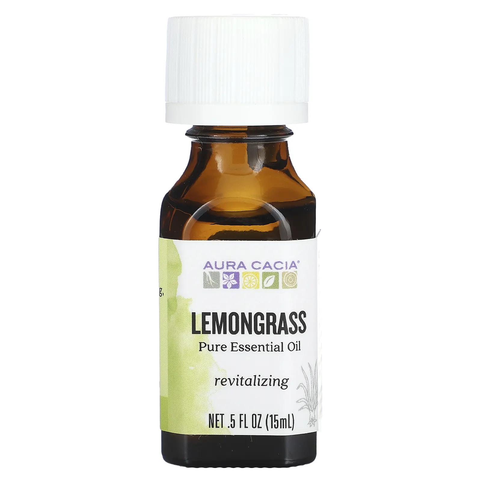 Aura Cacia Pure Essential Oil Lemongrass .5 fl oz (15 ml) aura cacia skin care oil rejuvenating apricot kernel 4 fl oz 118 ml
